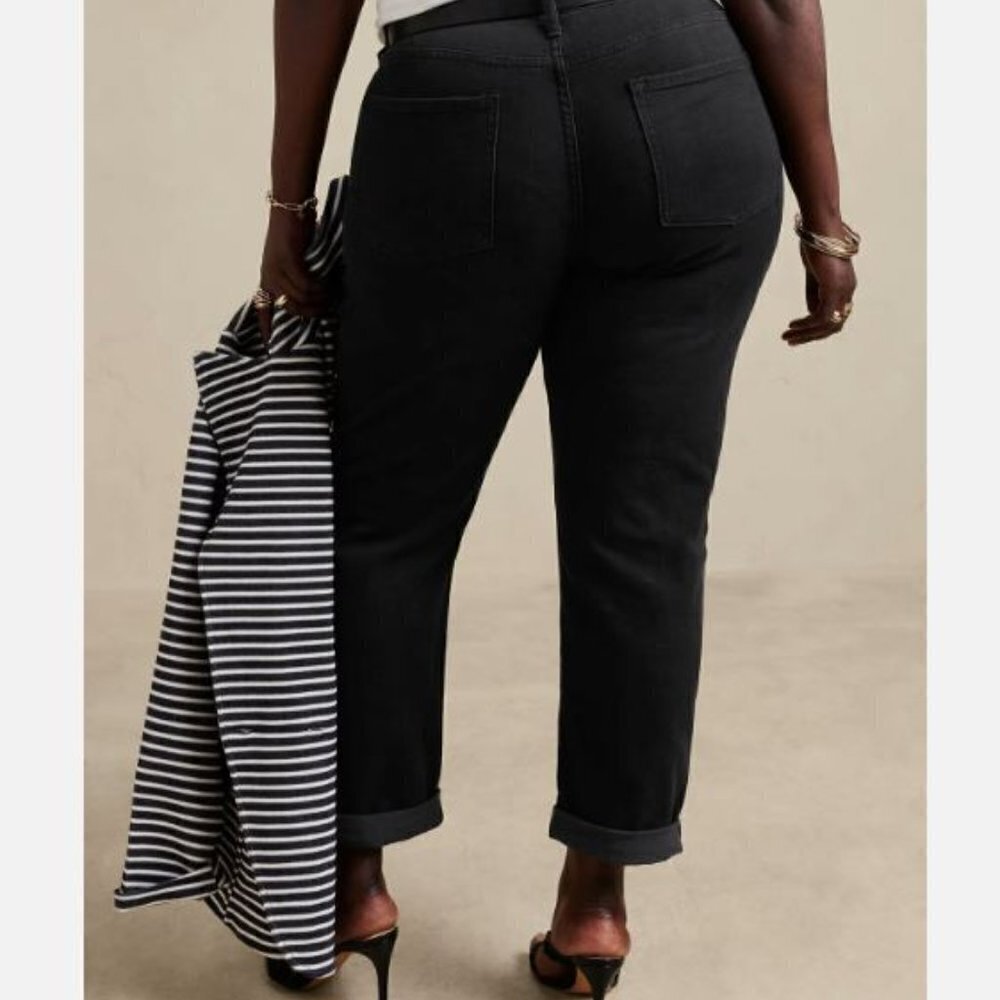 Banana Republic 90's VIBE Girlfriend LOW RISE Black Y2K Jeans Plus Size 34/18 - Picture 5 of 6